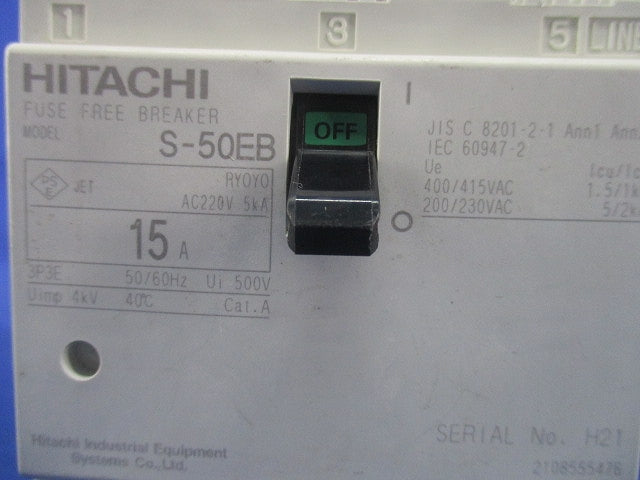 配線用遮断器3P3E15A(キズ・汚れ有) S-50EB