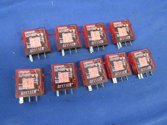 I/Oリレー 100/110VAC(9個入)(赤透明) G7T-1122S