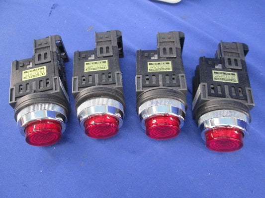 Φ30トランス付突形照光押しボタンスイッチ 赤 4個入 A30FT20010LE