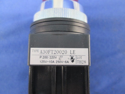 Φ30トランス付突形照光押しボタンスイッチ モメンタリ金属リング 2a A30FT20020RLE