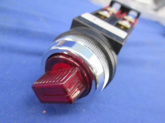 Φ30トランス付つまみ形 2ノッチ 照光セレクタスイッチ 手動復帰金属リング 赤 A30FST210011LE