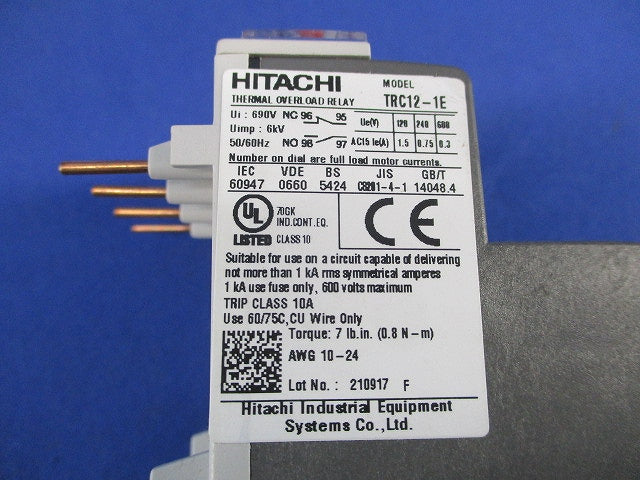 標準形サーマルリレー TRC12-1E