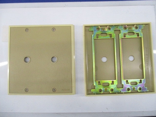 プラス2連電話線プレート(4個入)ダークベージュ(キズ・汚れ有) WN7382