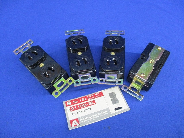 引掛形 複式埋込コンセント(4個入) 2110D-BL