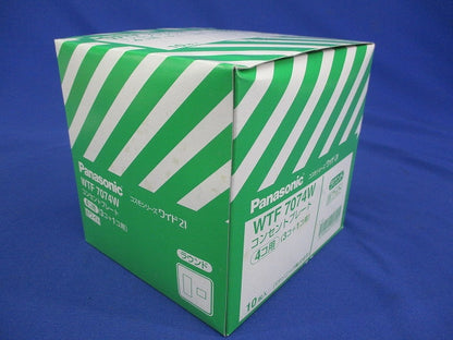 コンセントプレート2連用 4個用/3個+1個用 ホワイト  10個入 WTF7074W-10