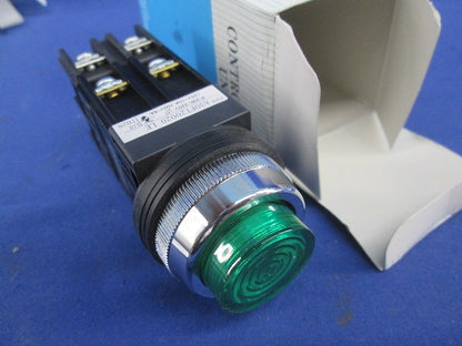 トランス付突形照光押しボタンスイッチ 緑 A30FT20020GLE