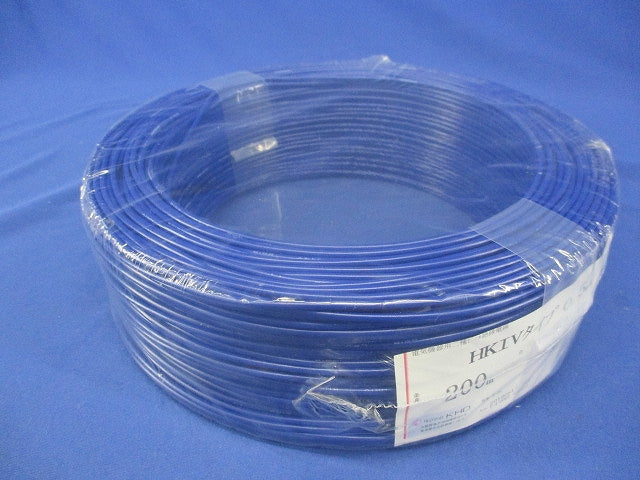 電気機器用二種ビニル絶縁電線(200m)(青)(新品未開封) HKIV0.5