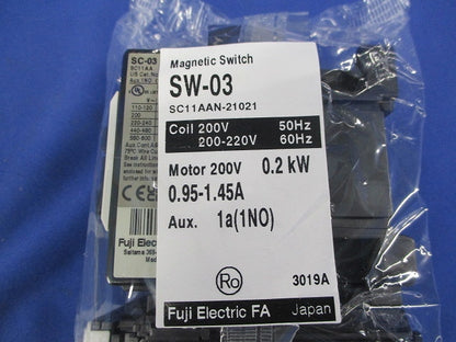 標準形電磁開閉器 0.95-1.45A 1a SW-03200V0.2kW