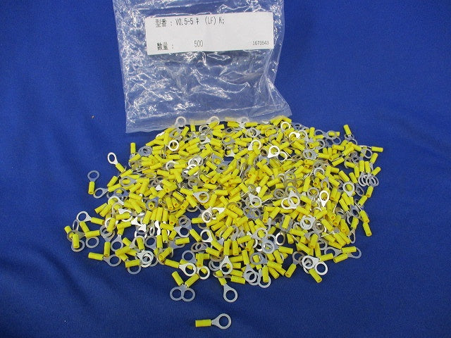 ビニル絶縁付丸形圧着端子(500個入) VO.5-5キ(LF)K