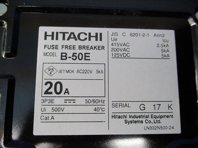 漏電遮断器3P3E20A B-50E