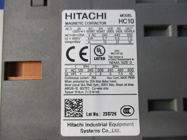 標準形電磁接触器 HC10