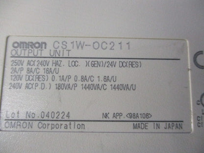 リレー接点出力ユニット CS1W-OC211