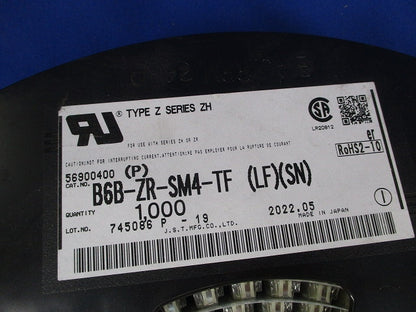 6極SMDヘッダコネクタ(1000個入)(新品未開封) B6B-ZR-SM4-TF