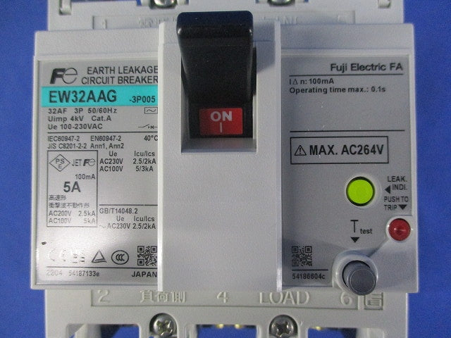漏電ブレーカ3P5A EW32AAG
