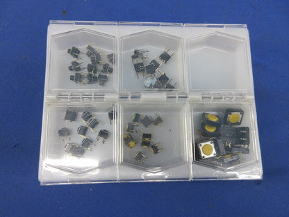 タクタイルスイッチセット(混在50個入)(ケース付) B3F他