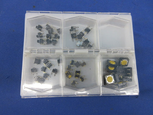 タクタイルスイッチセット(混在50個入)(ケース付) B3F他