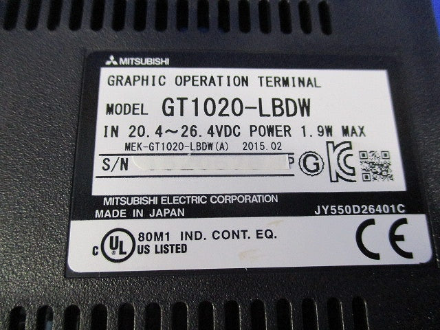 表示器GOT(ジャンク品) GT1020-LBDW