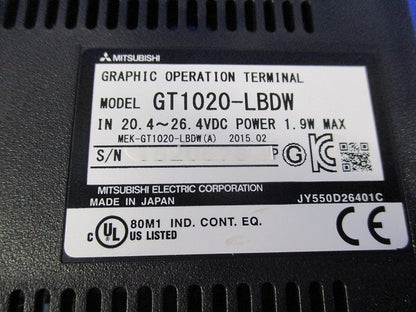表示器GOT(ジャンク品) GT1020-LBDW