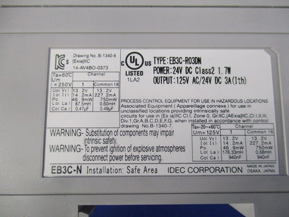 本質安全防爆構造リレーバリア EB3C-RO3DN