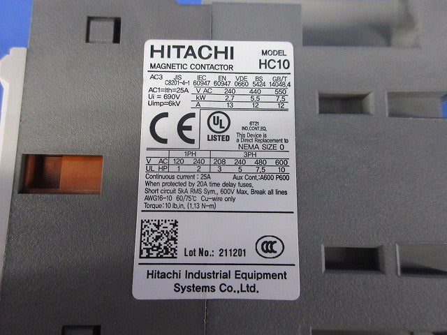 標準形電磁接触器 HC10