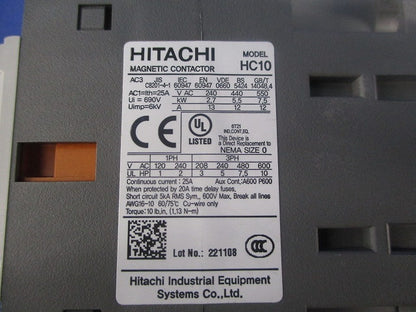 標準形電磁接触器 HC10