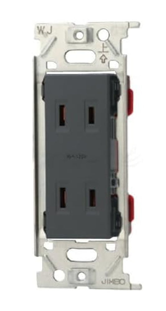 埋込ダブルコンセント シボ加工品 2P 15A 125V ソフトブラック NKC-55-SB