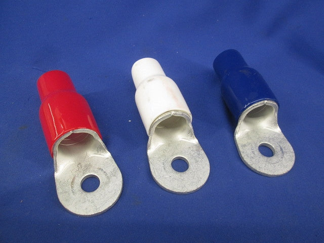 裸圧着端子 丸形 端子キャップ付(赤・白・青)(3個入) 200-12