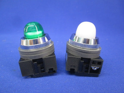 パイロットライト丸形(色混在2個入)(緑・白) APS122DNW他