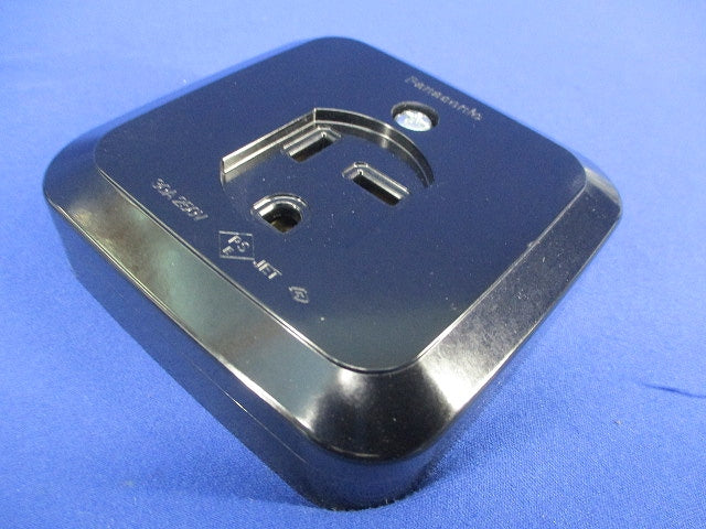 小型接地2P30A角型コンセント(2個入)黒 WK3730