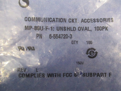 LANケーブル用 RJ45モジュラープラグ(100個入)(汚れ有) PN6-554720-3