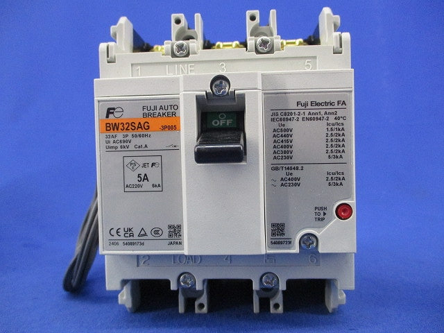 汎用一般配線用オートブレーカ3P5A(キズ・汚れ有) BW32SAG-3P005