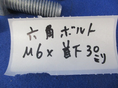 六角ボルト(40本入)亜鉛メッキ M6×30