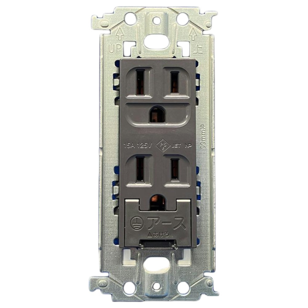 アドバンス埋込アース付接地ダブルコンセント グレー 5個入 WTL11323H-05