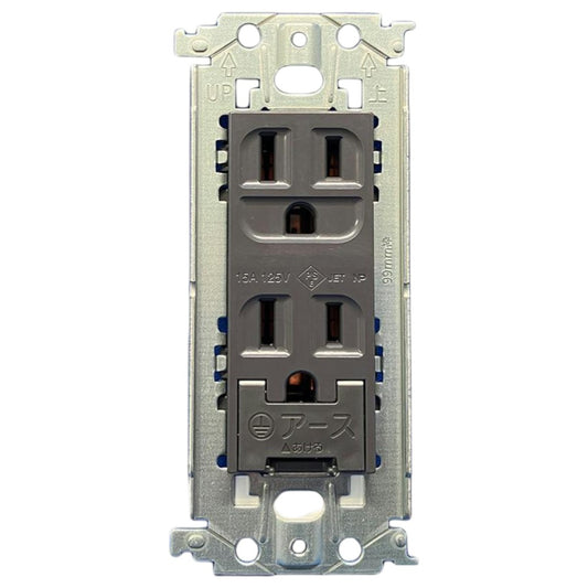 アドバンス埋込アース付接地ダブルコンセント グレー 5個入 WTL11323H-05