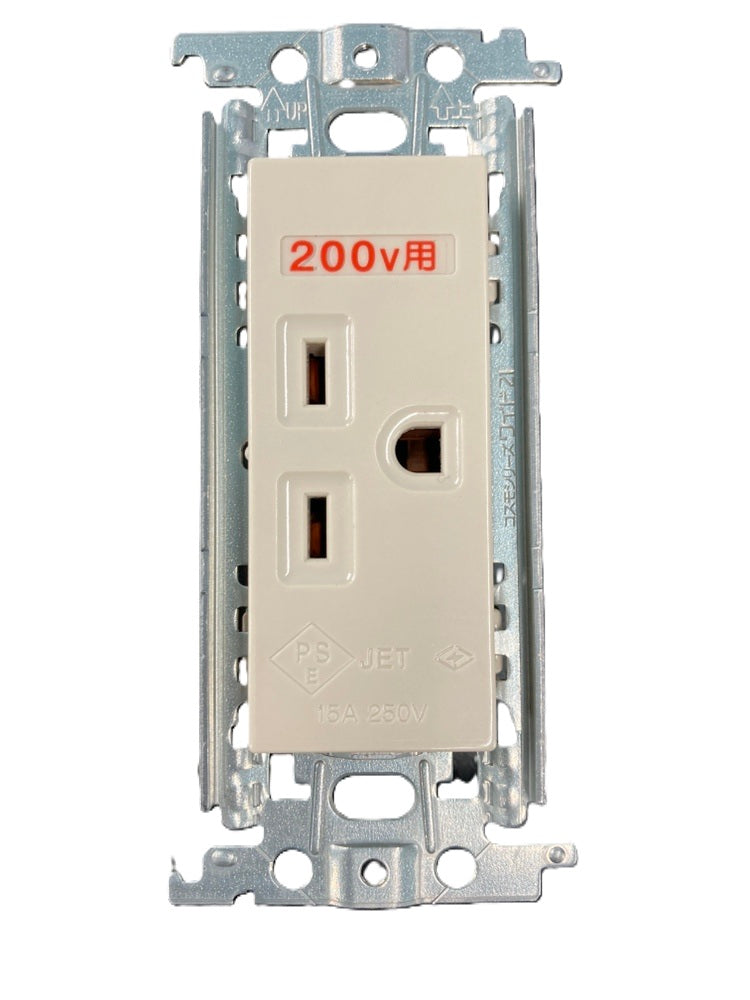 15A埋込接地コンセント 250V 金属枠付 ベージュ WTF11123FK