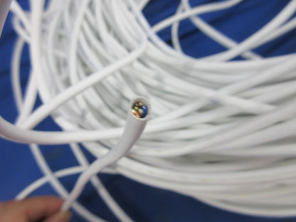 スーパーコイル0.5mm×4P(Cat.5e)(129m)(白)(絡まっている部分有) EM-TPCC5