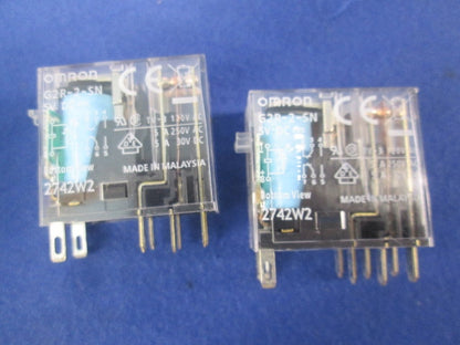 ミニパワーリレーソケットセット(2セット入)(キズ・汚れ有) G2R-2-SN+P2RF-08