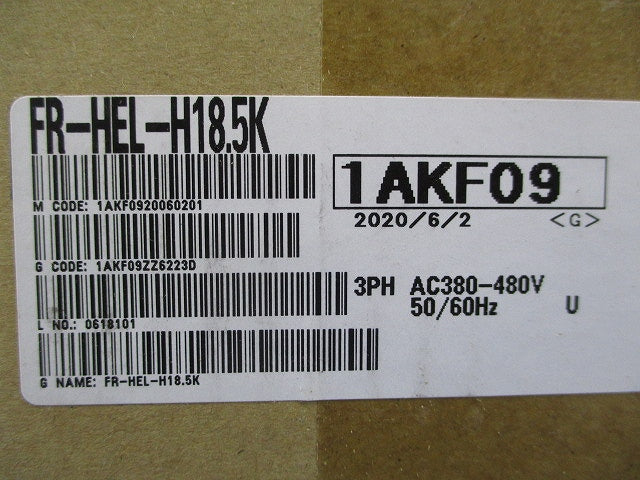 インバータ用オプション DCリアクトル(新品未開梱) FR-HEL-H18.5K
