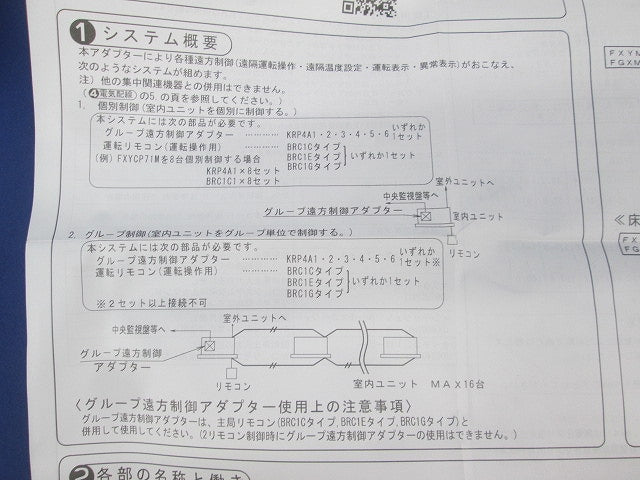 グループ遠方制御アダプター(1セット入) KRP4A5