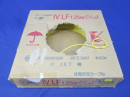 600Vビニル絶縁電線300m(黄) IVLF1.25mm2