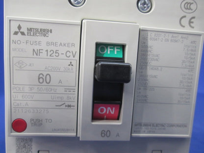 ノーヒュズブレーカ 3P60A(ジャンク品) NF125-CV