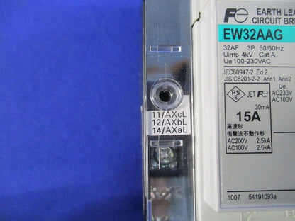 漏電遮断器3P15A EW32AAG