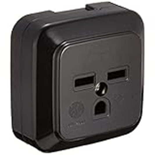 接地2P30A角型コンセント 薄形 ブラック WK36301B