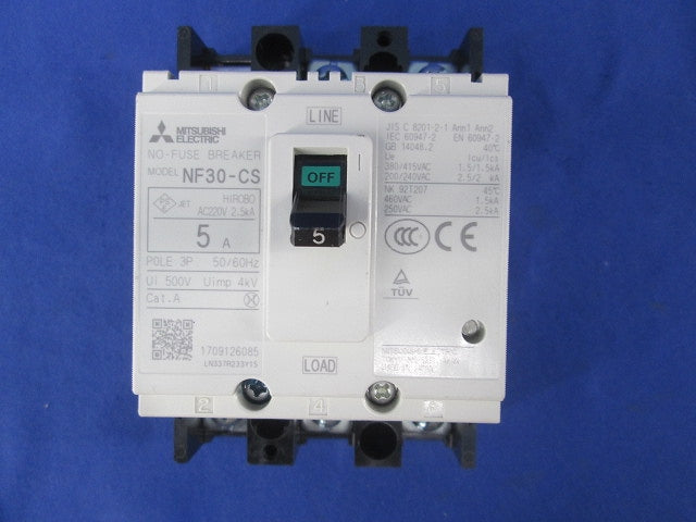 ノーヒューズ遮断器3P5A(キズ・汚れ有) NF30-CS
