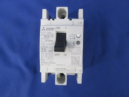 漏電遮断器 2P2E20A(キズ・汚れ有) NV30-FA