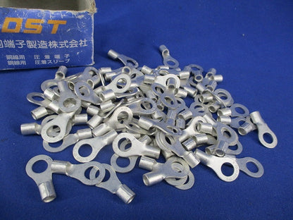 銅線用裸圧着端子 丸タイプ(R形) 80個 R8-8