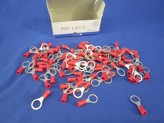 絶縁被覆付圧着端子(丸形・赤) 90個入 RBV1.25-8