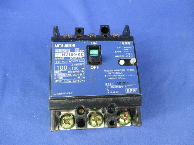 漏電ブレーカー3P3E100A ジャンク品 NV100-KC