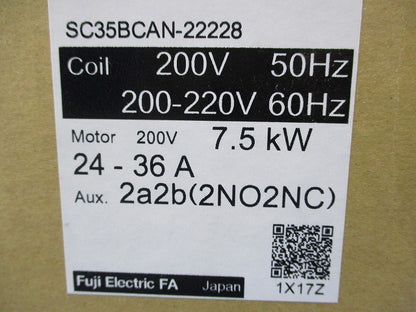電磁開閉器 200V 24-36A 7.5kW SW-N2C