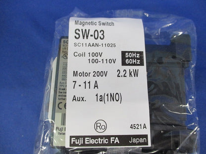 標準形電磁開閉器 ２００V ２．２kW 7-11A 1a SW-03100-110V
